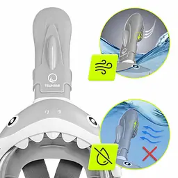 Маска для снорклінгу TSUNAMI Shark повнолицьова, дитяча Grey (P-5905973405447) - мініатюра 6