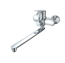 Змішувач для ванни Plamix Lucas-006 EURO SET Chrome (з шлангом, лійкою та кронштейном) (PM0710)