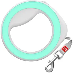 Повідець-рулетка для собак Waudog R-leash, кругла, XS-M, до 40 кг, 2,9 м, світловідбиваюча стрічка салатовий