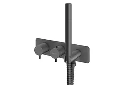 Душева система Kohlman Axel 25 graphite з термостатом + BOX прихованого монтажу KPL-QW265AG25, Графит - мініатюра 3
