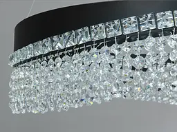 Підвісна LED люстра Diasha P7027/D600BK чорна 68W кришталь - мініатюра 6
