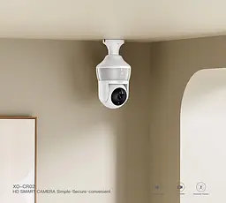 Внутрішня поворотна WiFi відеокамера XO CR02 Magic Light Bulb EU 3Мп для відеоспостереження Біла - мініатюра 5