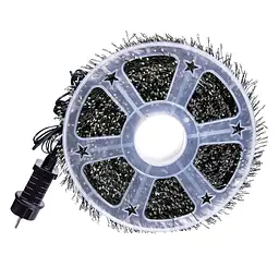 Новорічна гірлянда кімнатна роса Garlando D1500L50MGW 50 м 1500 LED Хвойна лапа зелений провід Біле сяйво  - мініатюра 2