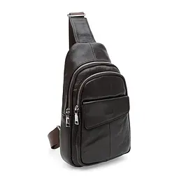 Чоловічий рюкзак шкіряний через плече Keizer K13316br-brown