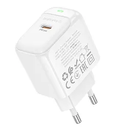 Мережевий зарядний пристрій Borofone BAS43A Type-C PD/QC 20W 100-240V AC 50/60Hz 0.6A White (35134_3345025) - мініатюра 7