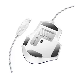 Комп'ютерна миша Hoco GM31 Overlord luminous gaming wired mouse Біло-синя - мініатюра 2