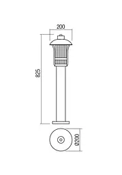 Стовпчик NORGE ST H825 E27 42W IP33 CF (4.1.1) Redo 9576 - мініатюра 2
