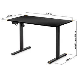 Комп'ютерний ігровий стіл Mealux PowerDesk Lite Black (EVO-201 Lite B/B) [111796] - мініатюра 3