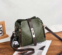 Сумка жіноча маленька стильна через плече крос-боді box bag Зелена 1641Н