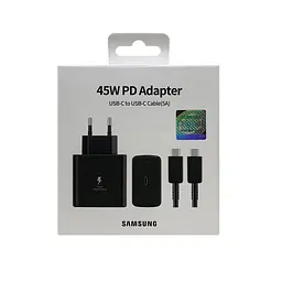 Зарядний пристрій SAMSUNG TRIO PD 2в1 65W (EP-TA845XBEGCN) адаптер + кабель TYPE-C - TYPE-C чорний - мініатюра 5