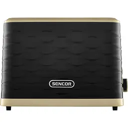 Тостер Sencor 930 Вт підігрів розморожування підсвічування пластик чорно-золотий