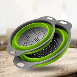Кошики складні Wester W86 для миття овочів і фруктів 2 шт. Green Gray (do122) - мініатюра 2