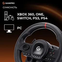 Кермо і педалі GamePro RW038PM з коробкою передач PC/XBOX/SWITCH/PS3/PS4 - мініатюра 15