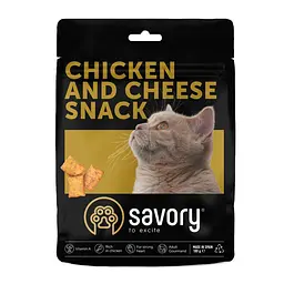 Хрумкі ласощі Savory Cats Snacks Pillows Gourmand with Chicken and Cheese для дорослих вибагливих котів, подушечки з куркою