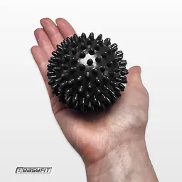 Масажний м'ячик EasyFit PVC 7.5 см жорсткий чорний - мініатюра 3