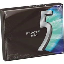 Жувальна гумка Wrigley's 5 GUM React Mint Gum Sugar Free 15 стіков