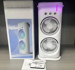 Вентилятор настільний OPT-TOP Double-ended Spray Fan подвійний з охолодженням LED підсвічування Пульт ДУ Білий (2104618502) - мініатюра 4