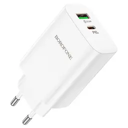МЗП Borofone BN10 Sunlight PD65W (1USB-A/1C) White - мініатюра 2