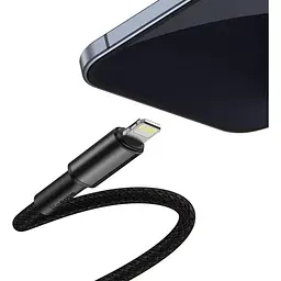 Кабель Baseus Lightning Type-C to Lightning PD 20W 1M High Density Braided Black (CATLGD-01) - мініатюра 3