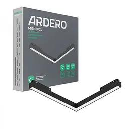 Світлодіодний магнітний трековий світильник Ardero MGN302L 24W 4000К кутовий чорний (80151)