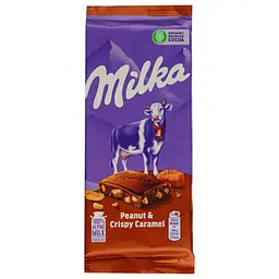 Уцінка. Шоколад Milka арахис і  хрусткі кульки 90 г (776177)