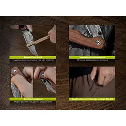 Ніж складаний кишеньковий Civivi Clingman (7.6 см) Damascus / Guibourtia Wood дерево - мініатюра 14