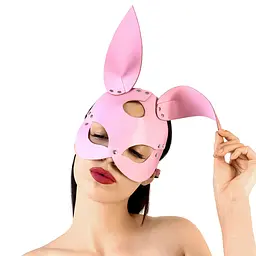 Шкіряна маска Зайчика Art of Sex - Bunny mask, колір Рожевий - мініатюра 1