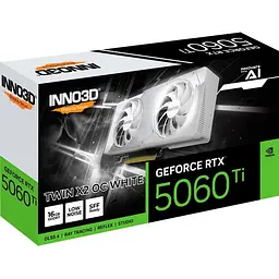 Відеокарта Inno3D GeForce RTX 5060 Ti Twin X2 OC 16GB White (N506T2-16D7X-191073W) EU [133959] - мініатюра 3