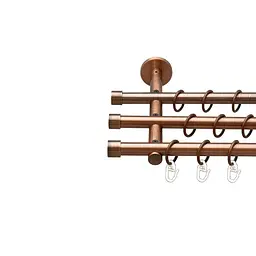 Карниз Orvit Заглушка металевий трирядний циліндр (20 см) гладка труба кільце металеве Мідь 16\16\16 мм 240 см (00-00020361)