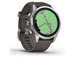 Смарт-годинник Garmin Fenix 7S Pro Solar Silver w. Graphite Band (010-02776-00/01) - мініатюра 6