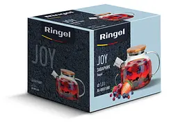 Заварник Ringel Joy 1000 мл загартоване скло, бамбукова кришка (RG-0002/1000) - мініатюра 3