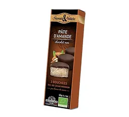 Цукерки Saveurs&Nature Bouchees Pate di Amande, марципанові в темному шоколаді, органічні, 45 г - мініатюра 2