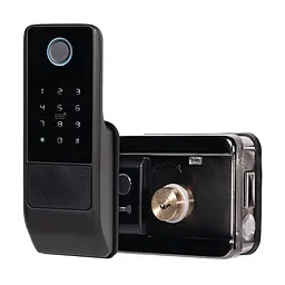 Замок біометричний автономний Trinix TRL-5202BT2FW Black з Bluetooth, зчитувачем відбитків пальців і карт Mifare (65-00053) - мініатюра 1