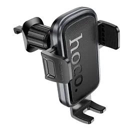 Автотримач для телефону HOCO H78 Vista push-type car holder (air outlet) Black Metal Gray - мініатюра 6