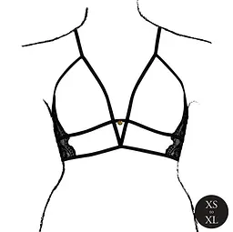 Еротичний бра Open Cup Triangle Bra with Lace and Adjustable Sliders - One Size - Black Le Desir Amour 36-AMR001BLKOS 101750 - мініатюра 2