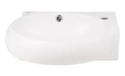Комплект Qtap Leo: Раковина підвісна овальна права 430x285x160 мм White + Донний клапан PU02O (QT11115011RWN47333) - мініатюра 3