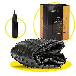 М'яч для фітнесу (фітбол) Cornix 55 см масажний Anti-Burst Black XR-0466 - мініатюра 3