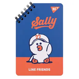 Блокнот YES 95×145 мм, 60 арк, подвійна спіраль Line Friends Sally (151756)