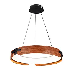 Сучасна підвісна LED-люстра Levistella 781P3958 (580) DWD темне дерево 84W з пультом - мініатюра 2