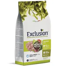 Сухий корм для дорослих собак дрібних порід Exclusion Noble Grain Adult Chicken Small Breed, з м’ясом курки, 500 г - мініатюра 2