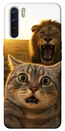 Чохол Demsky Shocked cat and lion для Oppo A91