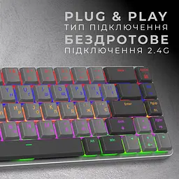 Клавіатура GamePro Red Swich Low Profile Wireless Dark Gray бездротова (MK122R) - мініатюра 4