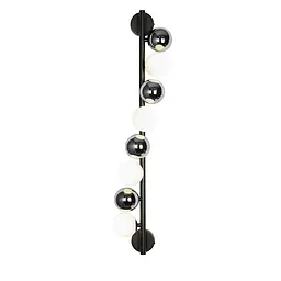 Сучасне настінне бра кульки в спальню Levistella 788W39272-8(4) BK+CH+WH чорне хром біле на 4 лампи G9 800х200 мм - мініатюра 2