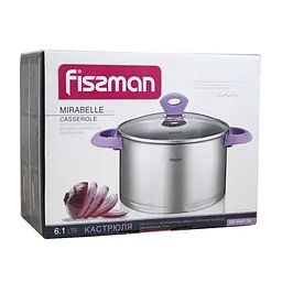 Каструля з кришкою Fissman Mirabelle SS-5407-24 24 см 6.1 л срібляста - мініатюра 5