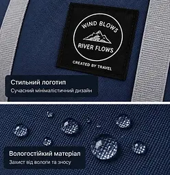 Сумка дорожня великої місткості для подорожей відряджень спорту та відпочинку темно-синя - мініатюра 4