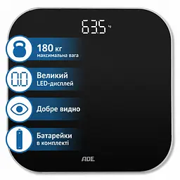 Ваги цифрові для ванної Paulina ADE BE2303 чорні - мініатюра 2