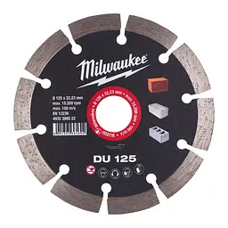 Диск алмазний MILWAUKEE DU 125, діаметр 125мм (цегла, бетон, шлакоблок) - мініатюра 2