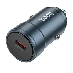 Автомобільний зарядний пристрій HOCO Z57 Glorious single-port PD30W car charger Металевий сірий