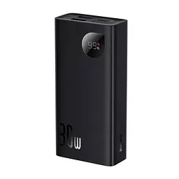 Зовнішній акумулятор Baseus павербанк Adaman Metal Digital Display Overseas Edition 30W 10000 mAh Black (PPAD040101) - мініатюра 4