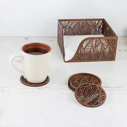 Дерев'яна серветниця VANZA LEAF walnut - S (14 см) - мініатюра 11